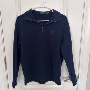 Ralph Lauren Blue Quarter-Zip with Red Logo
